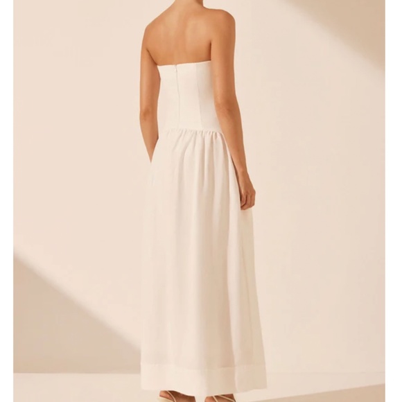NWT Shona Joy Blanc Linen Strapless Panelled Maxi Dress - Picture 3 of 6